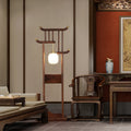 Solid Wood Frame Glass Floor Lamp