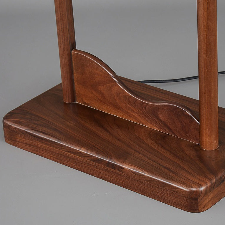 Solid Wood Frame Glass Floor Lamp
