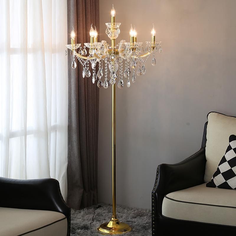 Traditional European Pleated Fabric 7-Light Floor Lamp