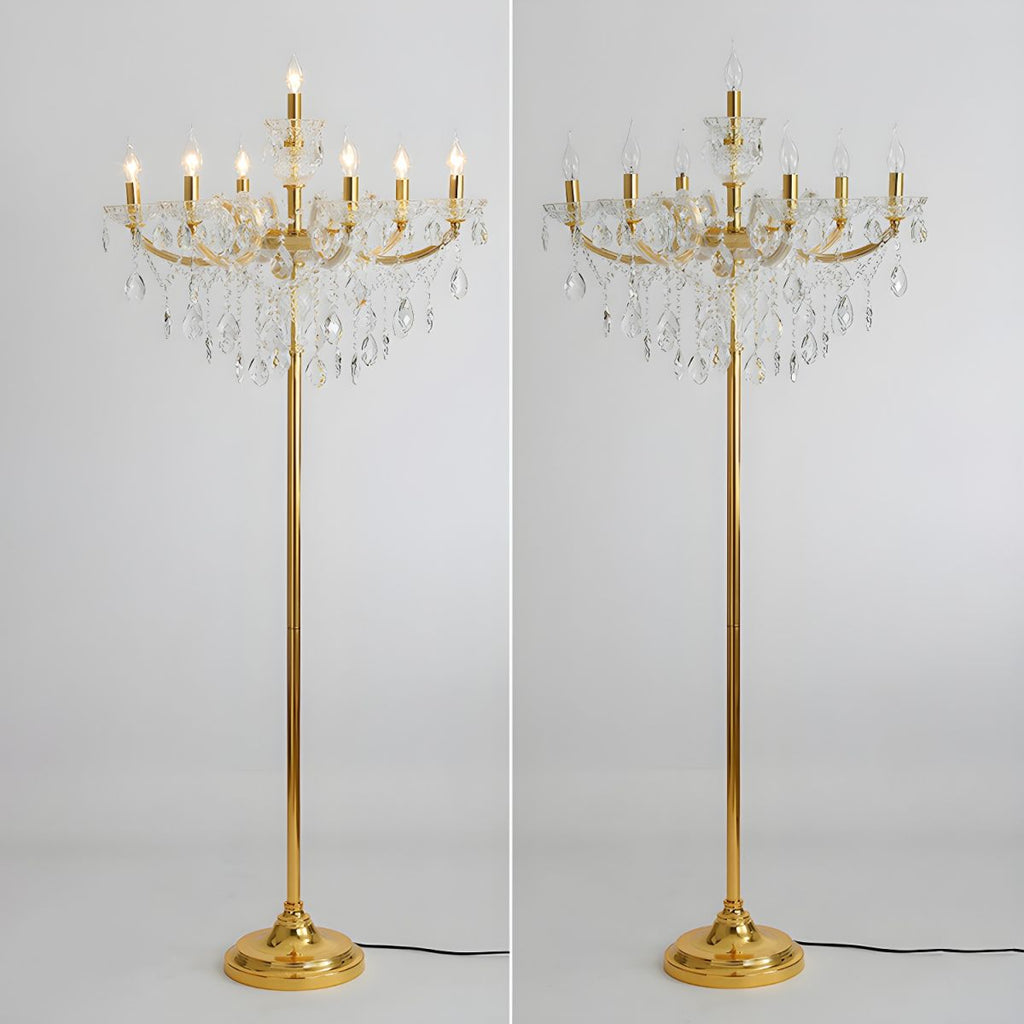 Traditional European Pleated Fabric 7-Light Floor Lamp