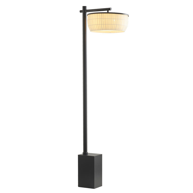 Traditional Vintage Round Fabric 3-Light Floor Lamp
