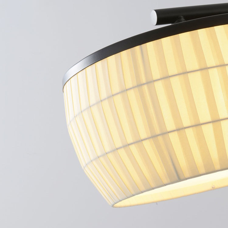 Traditional Vintage Round Fabric 3-Light Floor Lamp