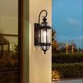 Copper Frame Glass Column Outdoor Light