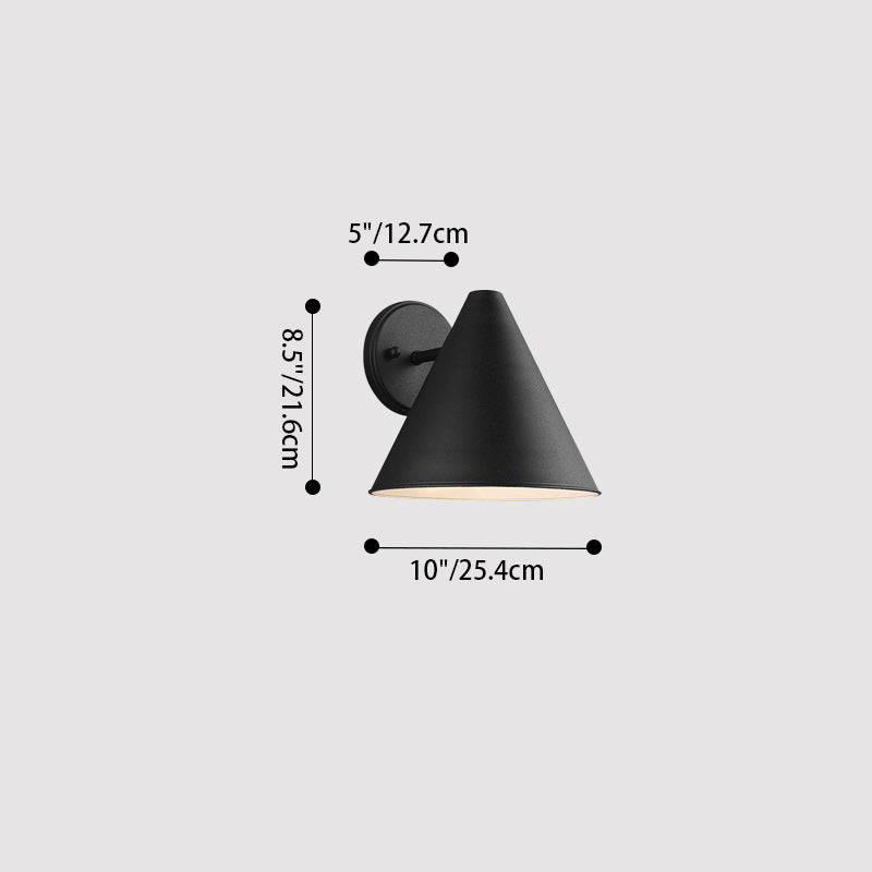Iron Geometric Cone Patio Outdoor Light