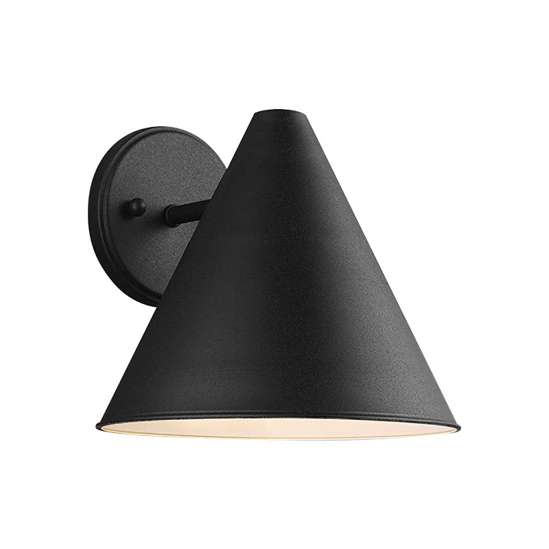 Iron Geometric Cone Patio Outdoor Light