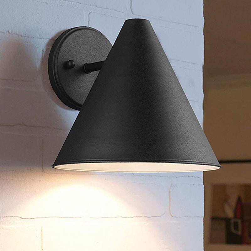 Iron Geometric Cone Patio Outdoor Light