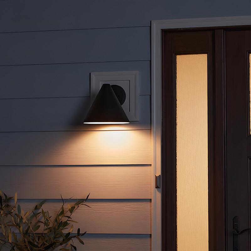 Iron Geometric Cone Patio Outdoor Light