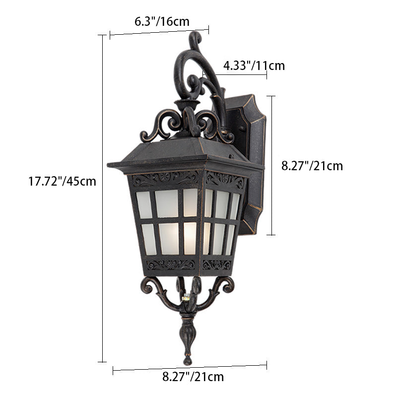 Aluminum Frame Frosted Glass Outdoor Light