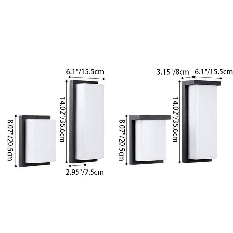 Aluminum PC Cuboid Patio Outdoor Light