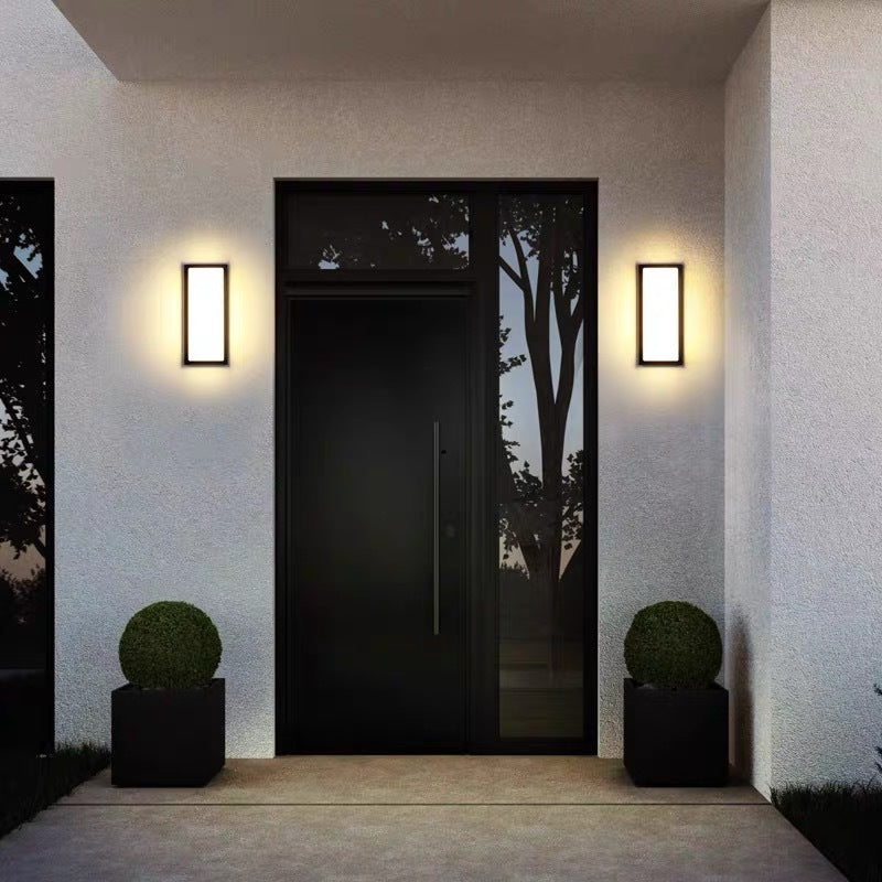 Aluminum PC Cuboid Patio Outdoor Light
