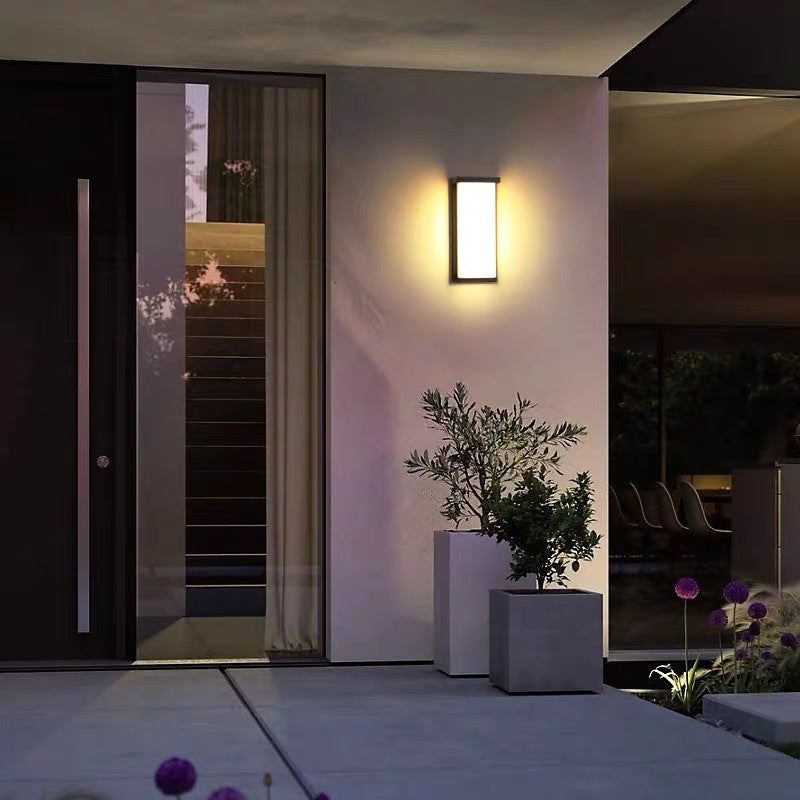 Aluminum PC Cuboid Patio Outdoor Light