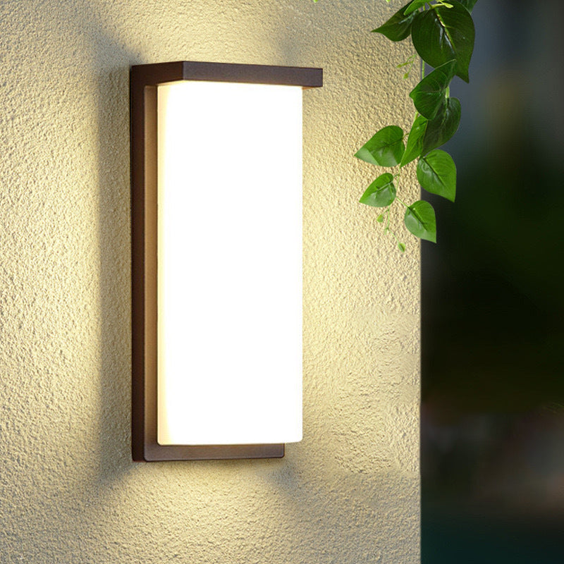 Aluminum PC Cuboid Patio Outdoor Light