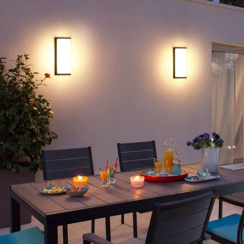 Aluminum PC Cuboid Patio Outdoor Light