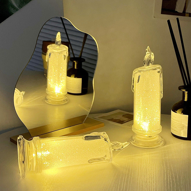 Plastic Simulation Candle Night Table Lamp