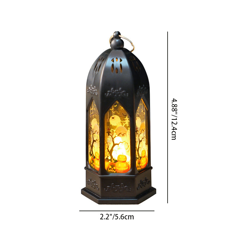 Pumpkin Witch Plastic Cottage Table Lamp
