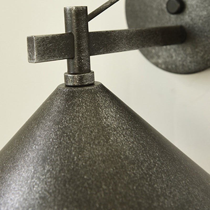 Iron Geometric Cone Garden Outdoor Light