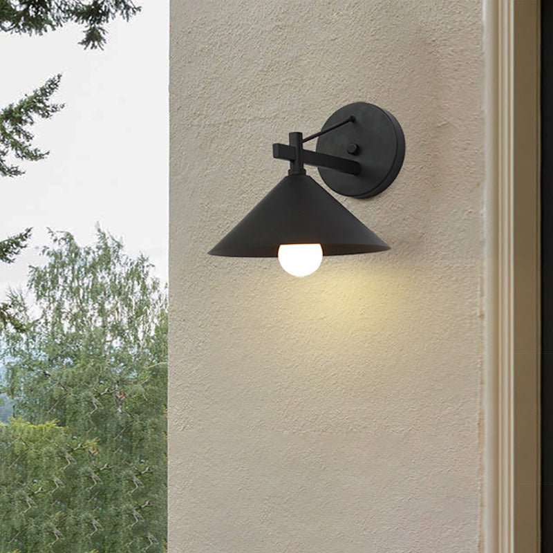 Iron Geometric Cone Garden Outdoor Light