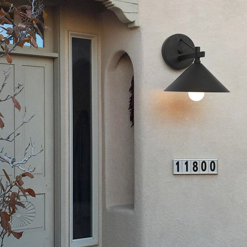 Iron Geometric Cone Garden Outdoor Light