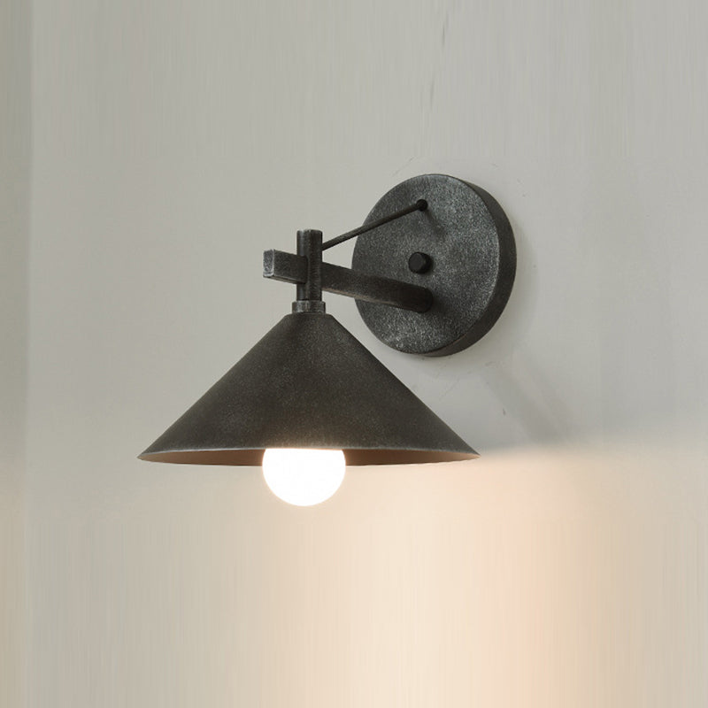 Iron Geometric Cone Garden Outdoor Light