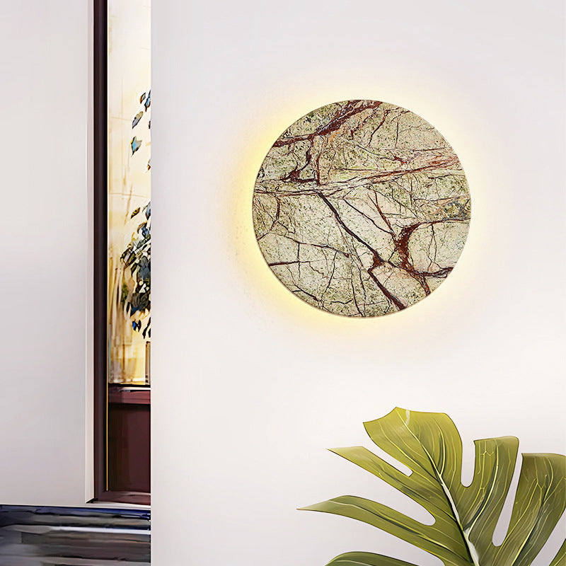 Marble Geometric Circle Patio Outdoor Light