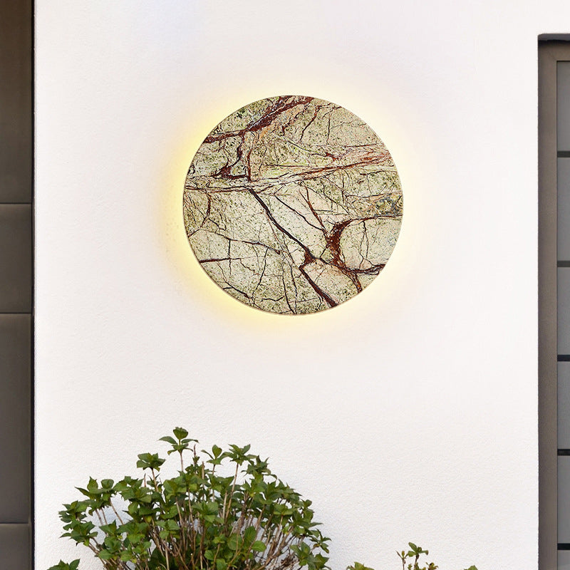 Marble Geometric Circle Patio Outdoor Light
