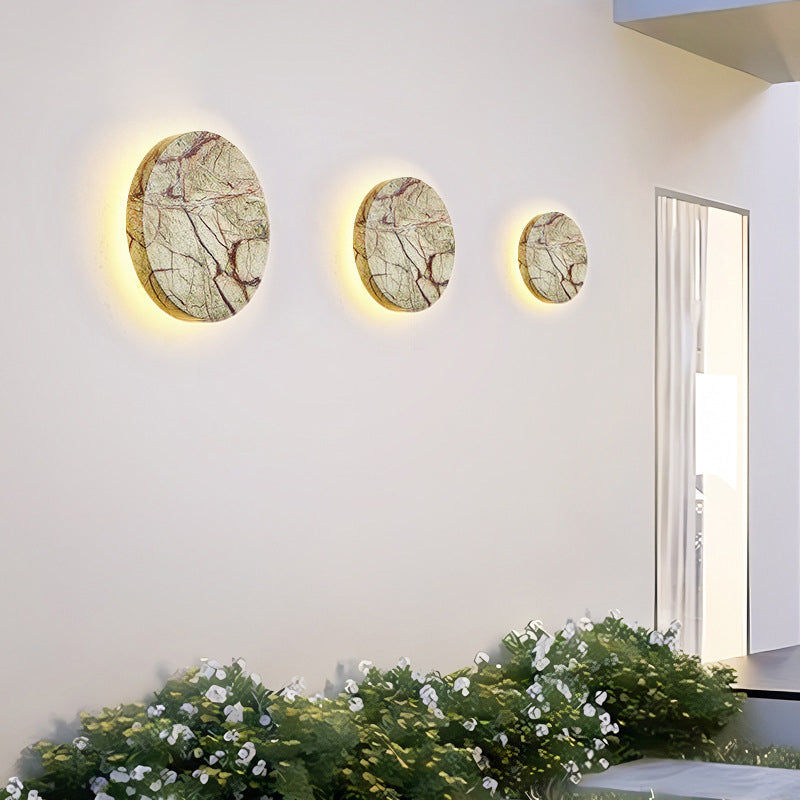 Marble Geometric Circle Patio Outdoor Light