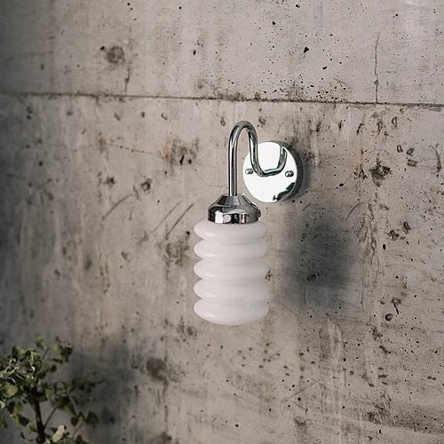 Brass Glass Column Bedroom Wall Lamp