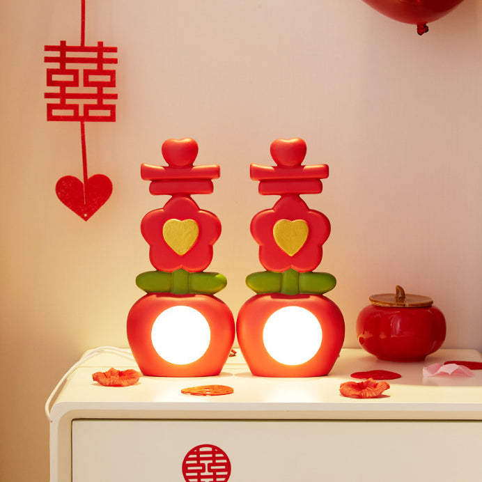 Resin Flower Decoration Acrylic Table Lamp
