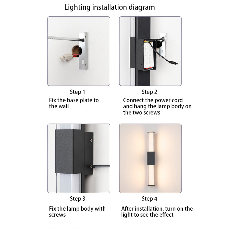 Rectangular Aluminum Acrylic Garden Outdoor Light