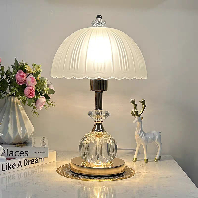Glass Dome Metal Bedroom Table Lamp