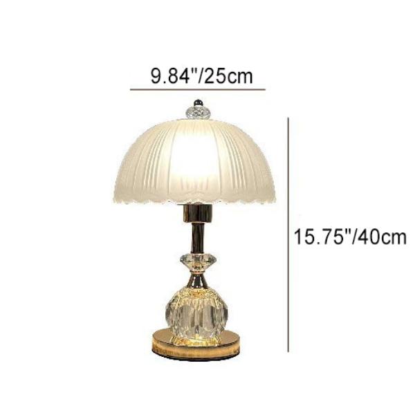 Glass Dome Metal Bedroom Table Lamp
