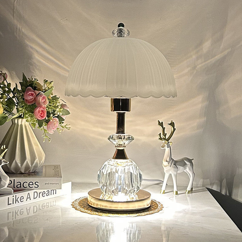 Glass Dome Metal Bedroom Table Lamp