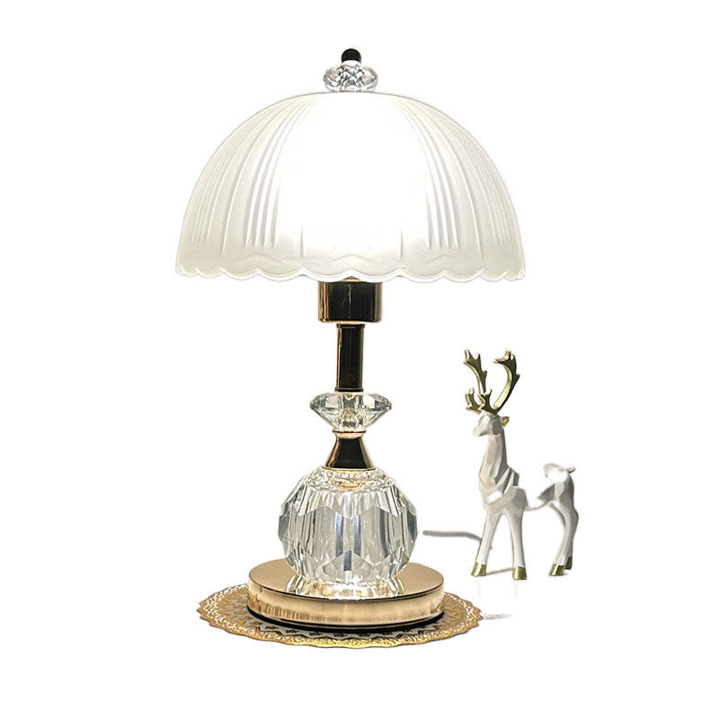 Glass Dome Metal Bedroom Table Lamp