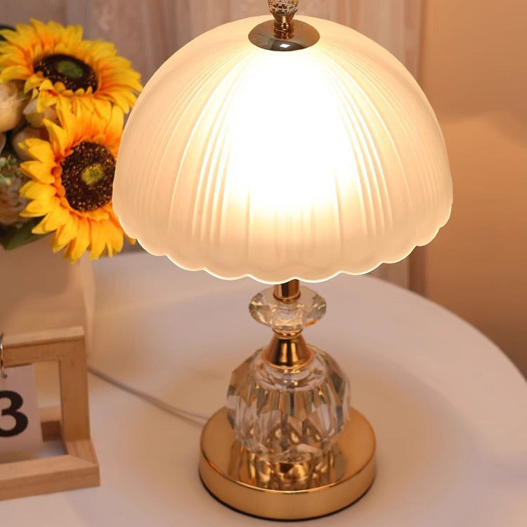 Glass Dome Metal Bedroom Table Lamp