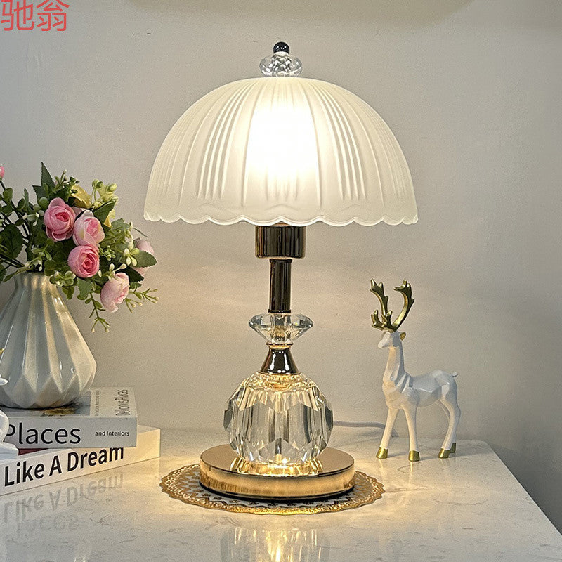 Glass Dome Metal Bedroom Table Lamp