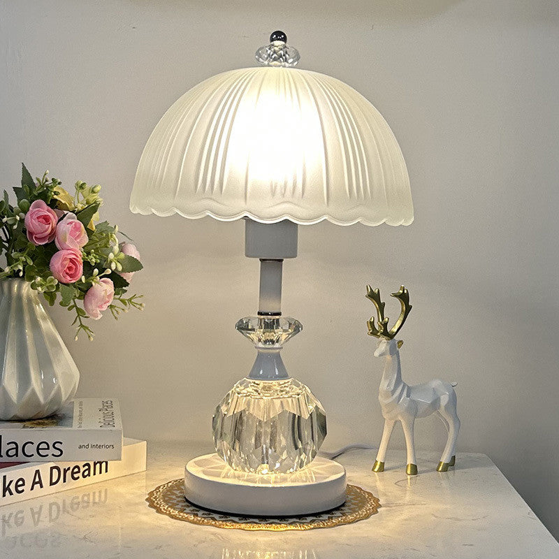 Glass Dome Metal Bedroom Table Lamp