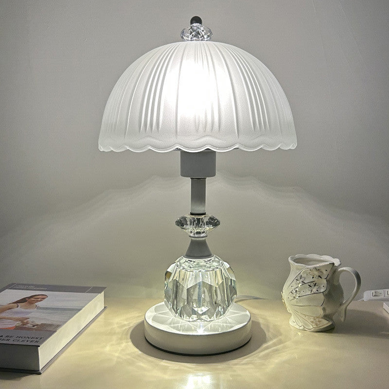 Glass Dome Metal Bedroom Table Lamp