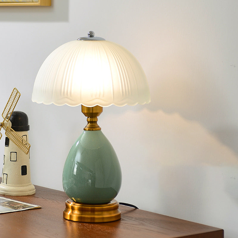 Glass Dome Crack Ceramic Table Lamp