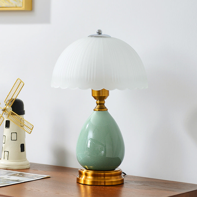 Glass Dome Crack Ceramic Table Lamp