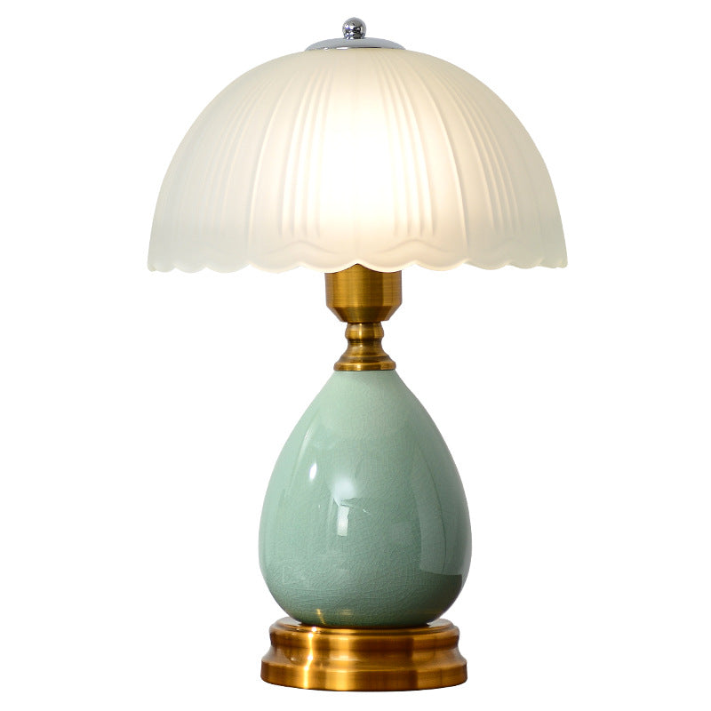 Glass Dome Crack Ceramic Table Lamp