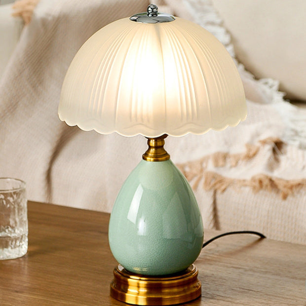 Glass Dome Crack Ceramic Table Lamp