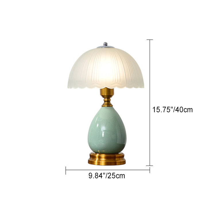 Glass Dome Crack Ceramic Table Lamp