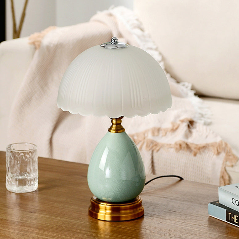Glass Dome Crack Ceramic Table Lamp