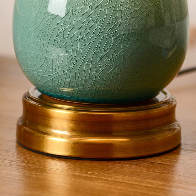 Glass Dome Crack Ceramic Table Lamp