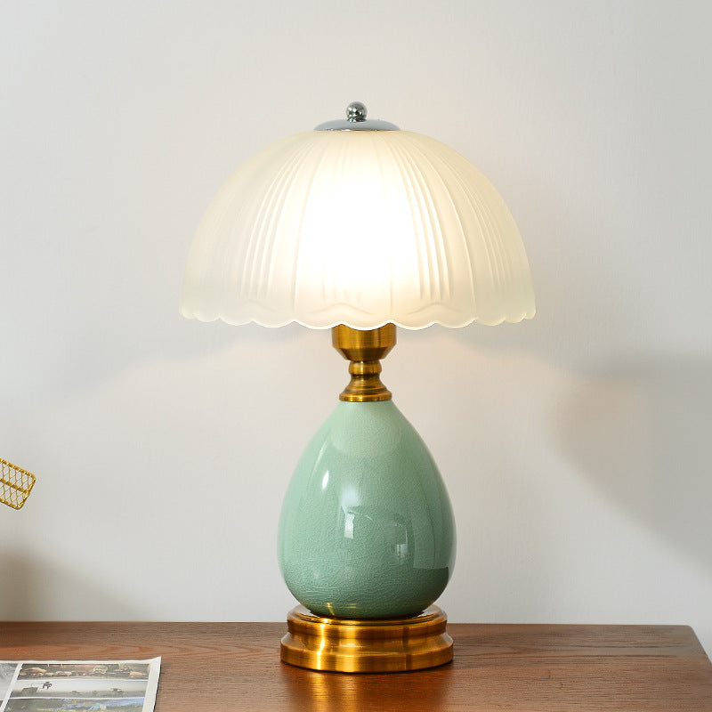 Glass Dome Crack Ceramic Table Lamp