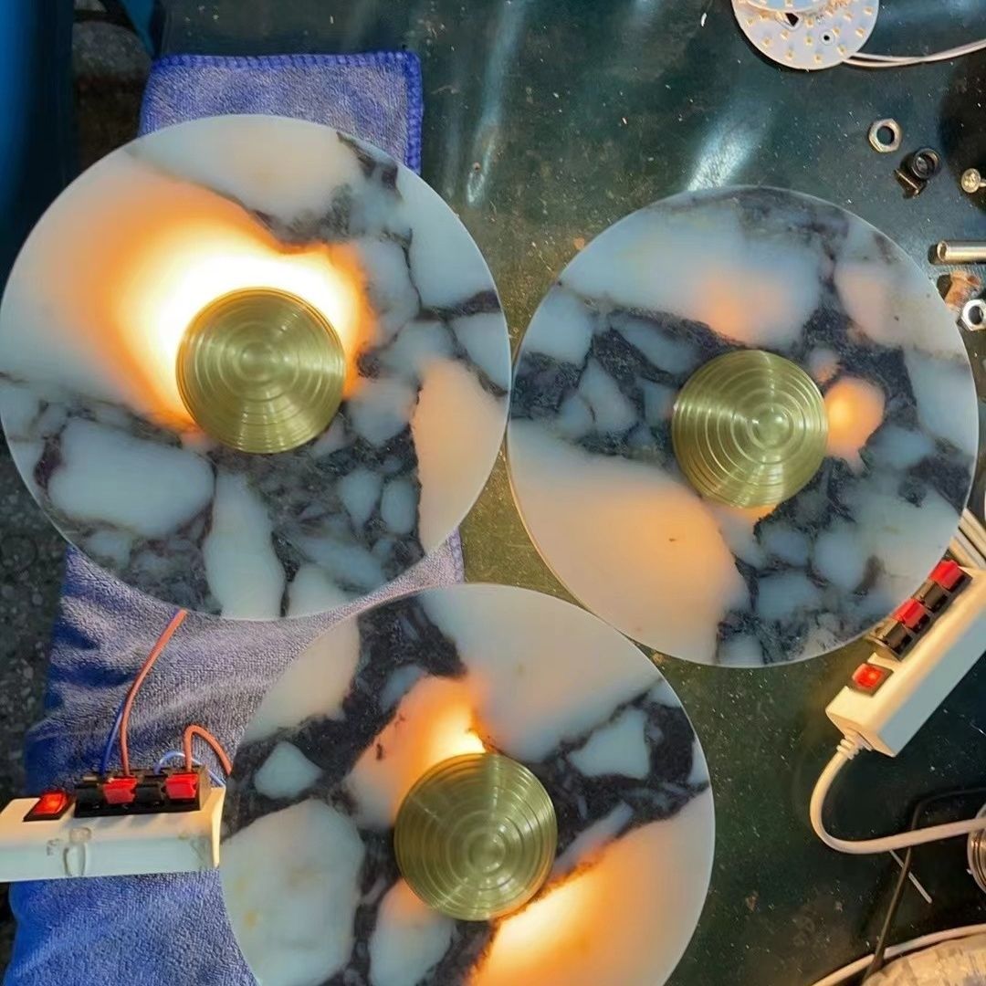 Marble Geometric Circle Living Wall Lamp