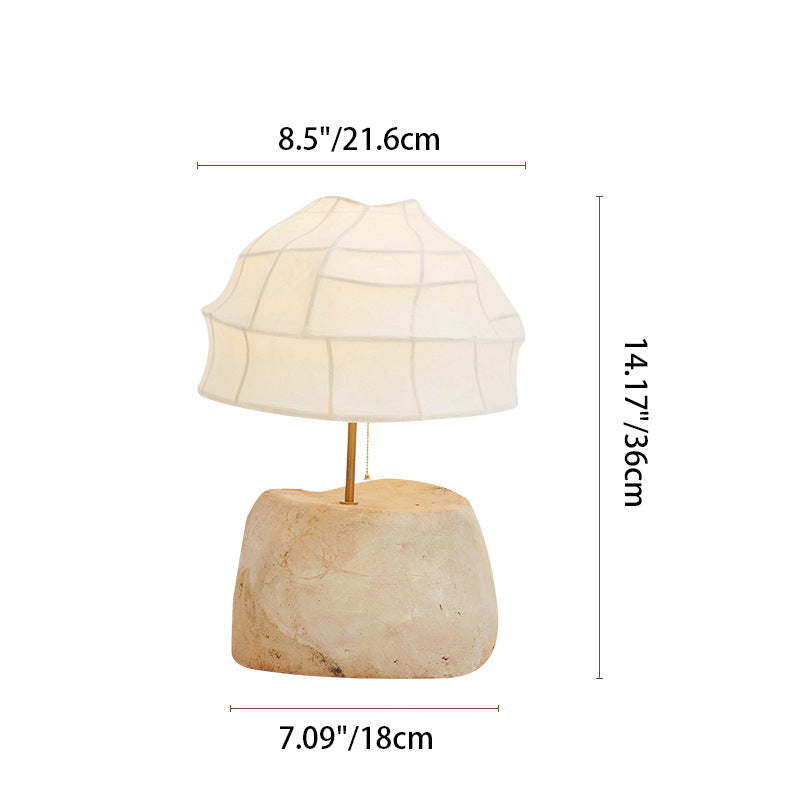 Silk Round Resin Bedroom Table Lamp