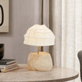 Silk Round Resin Bedroom Table Lamp