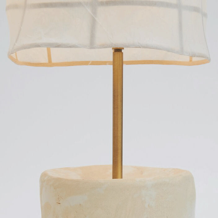 Silk Round Resin Bedroom Table Lamp