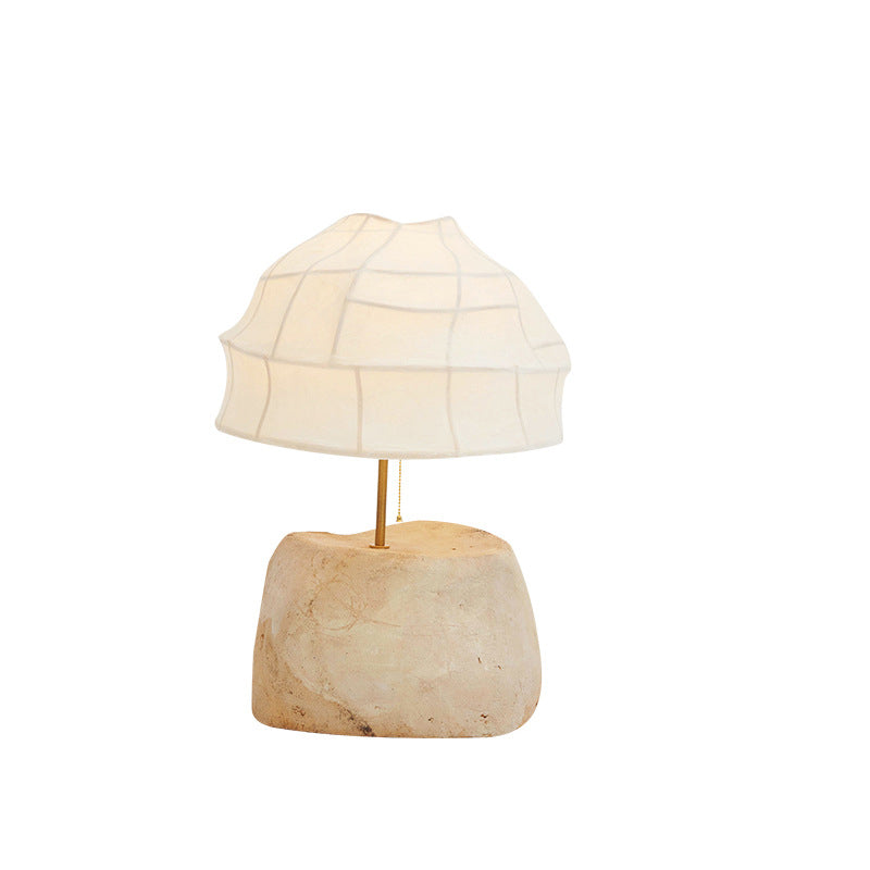 Silk Round Resin Bedroom Table Lamp